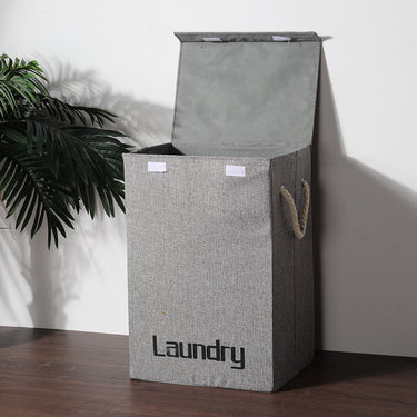 Foldable Laundry Hamper with Lid – Large Linen Storage Basket with Handles
