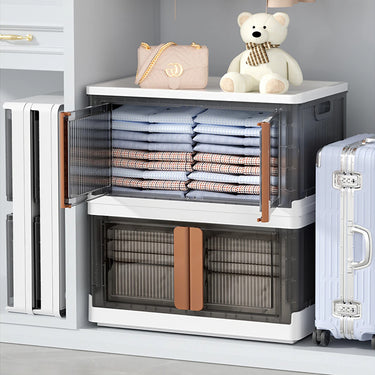 32L Collapsible Storage Box with Dual Access – Foldable with Front Doors - Lifeideas
