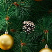 30 Pieces Real Pine Cone Dyed with White Paint Christmas Tree Hanging Ornament Set