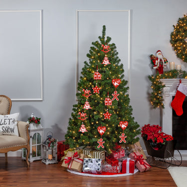 Wooden Christmas Tree Hanging Ornament Set – 30-Piece Festive Assortment for Holiday Decor