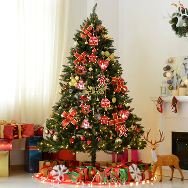 Wooden Christmas Tree Hanging Ornament Set – 30-Piece Festive Assortment for Holiday Decor