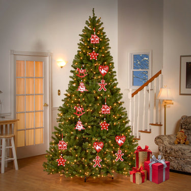 Wooden Christmas Tree Hanging Ornament Set – 30-Piece Festive Assortment for Holiday Decor