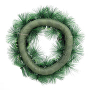 Snow Flocked Christmas Wreath Decor with Classic Xmas Ornaments