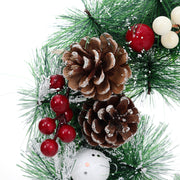 Snow Flocked Christmas Wreath Decor with Classic Xmas Ornaments