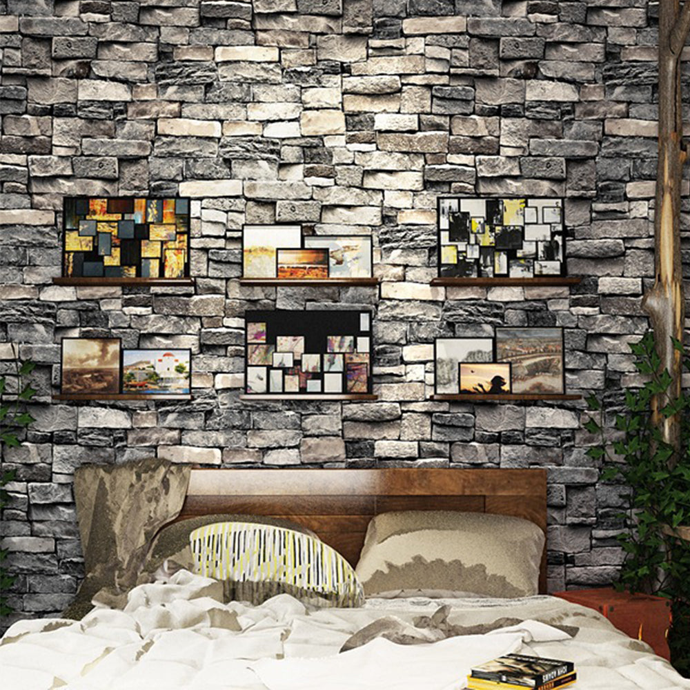 Rustic Faux Brick 3D Wallpaper Roll for Cafe Restaurant Home Decor