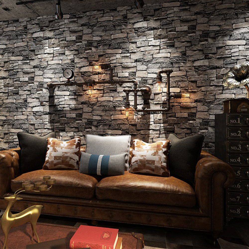 Rustic Faux Brick 3D Wallpaper Roll for Cafe Restaurant Home Decor