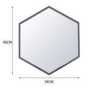 Wall Mounted Modern Hexagon Metal Frame Vanity Mirror for Living Room Bathroom