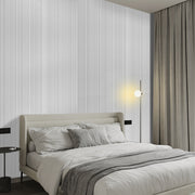 Modern Grey Striped Emboss Non-Woven Wallpaper