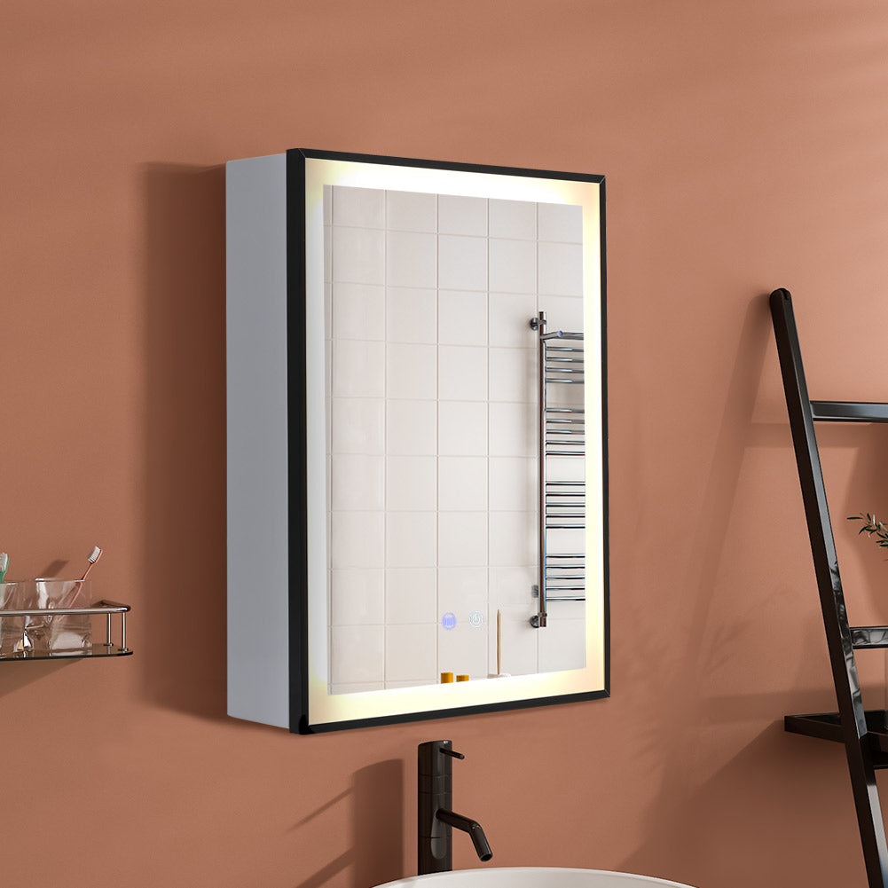 Single Door Fog Free LED Bathroom Mirror Cabinet