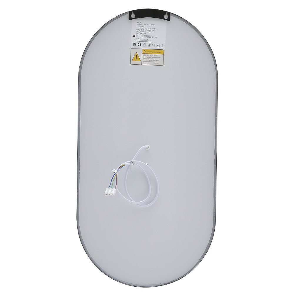 Modern Oval LED Wall Mirror Metal Framed