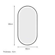 Modern Oval LED Wall Mirror Metal Framed