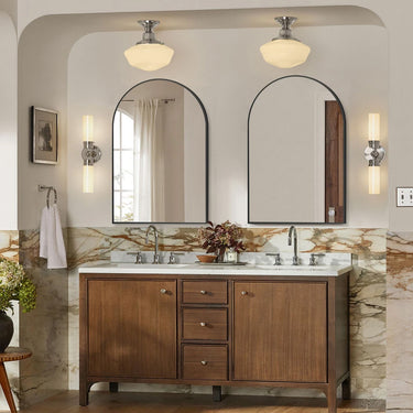 Arch-Shape Metal Framed Wall Mirror – Decorative Accent Mirror for Home