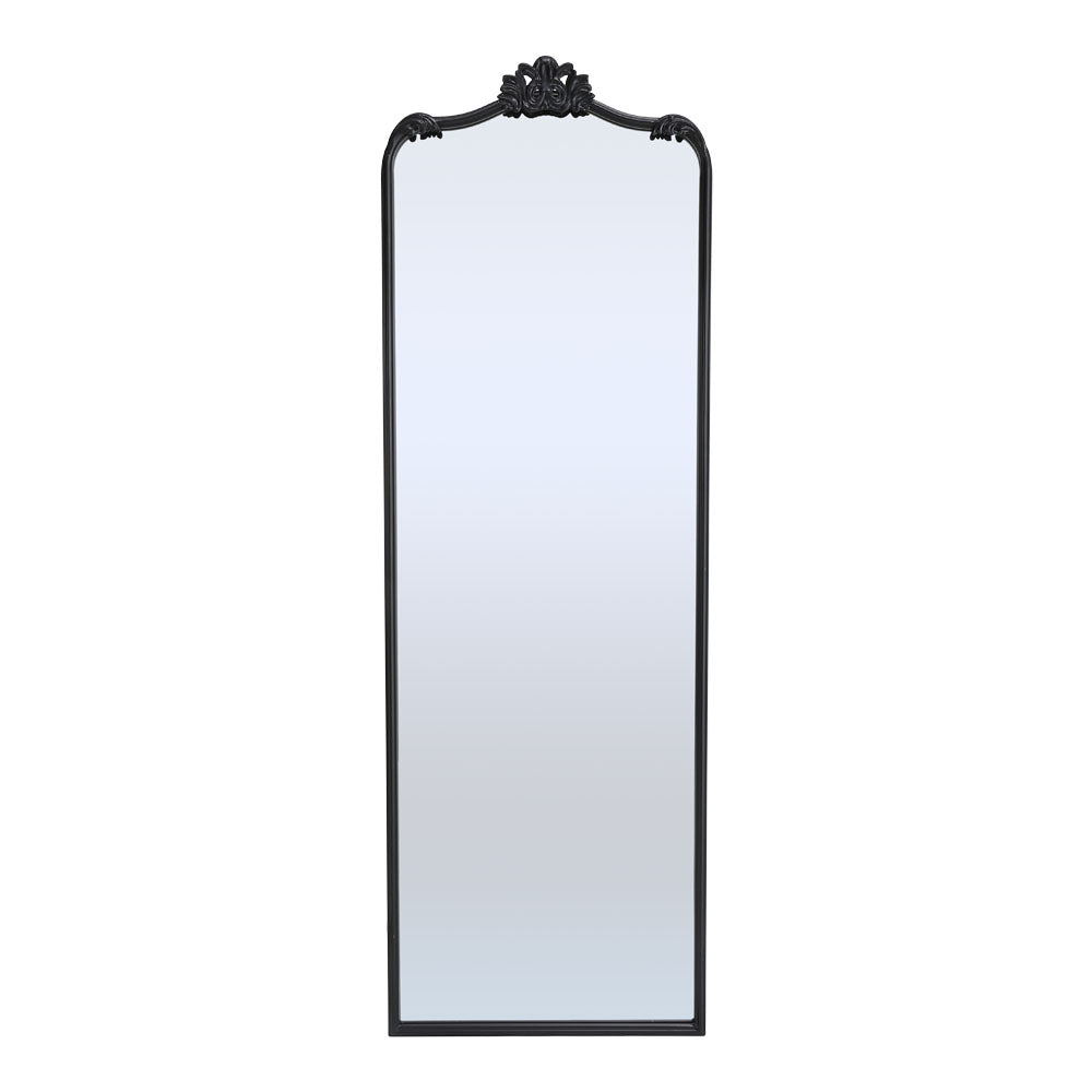 Antique Black Metal Floor Mirror