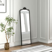 Antique Black Metal Floor Mirror