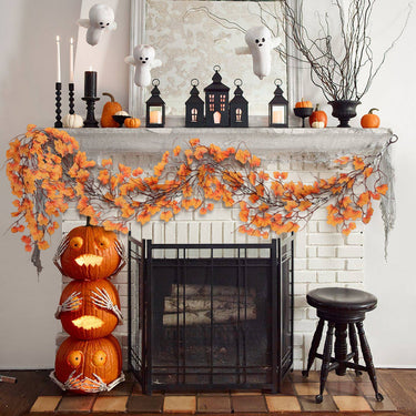 Autumn Artificial Maple Leaf Garland for Home Decoration, 200cm