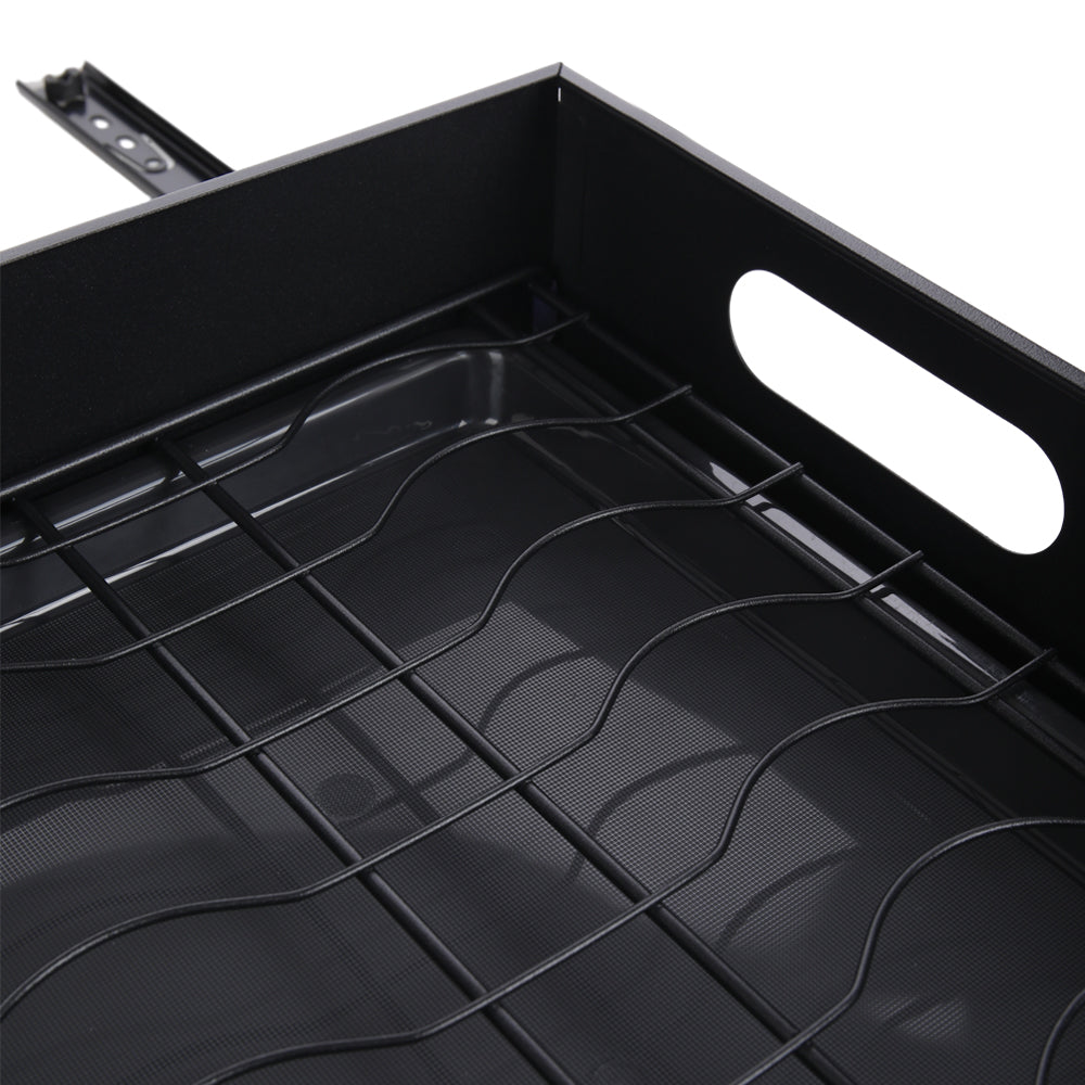 Black Steel Cabinet Pull-Out Bowl Rack