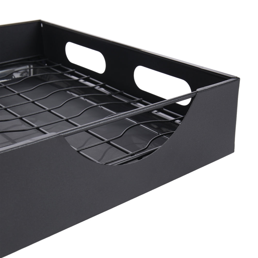 Black Steel Cabinet Pull-Out Bowl Rack
