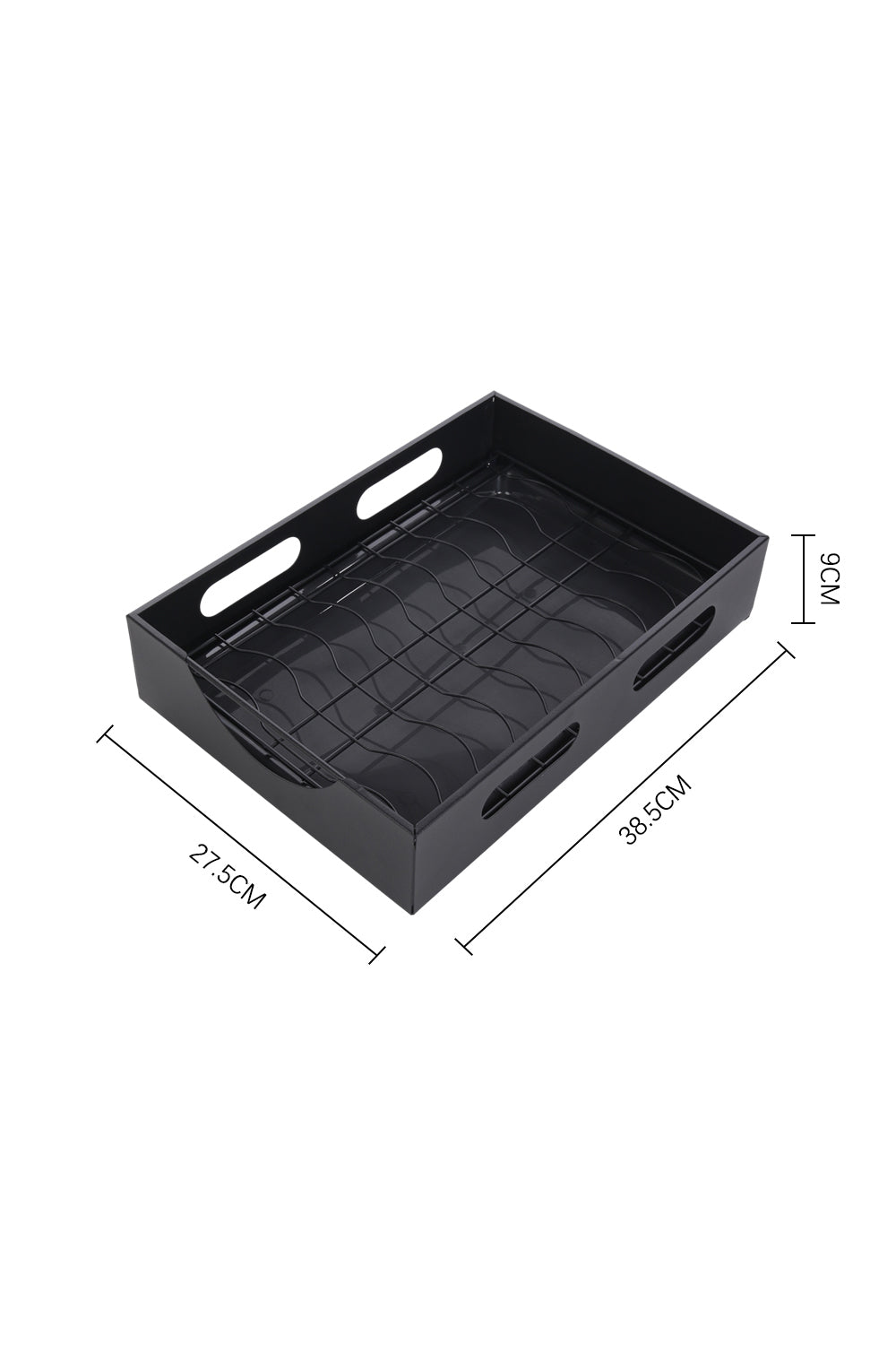 Black Steel Cabinet Pull-Out Bowl Rack