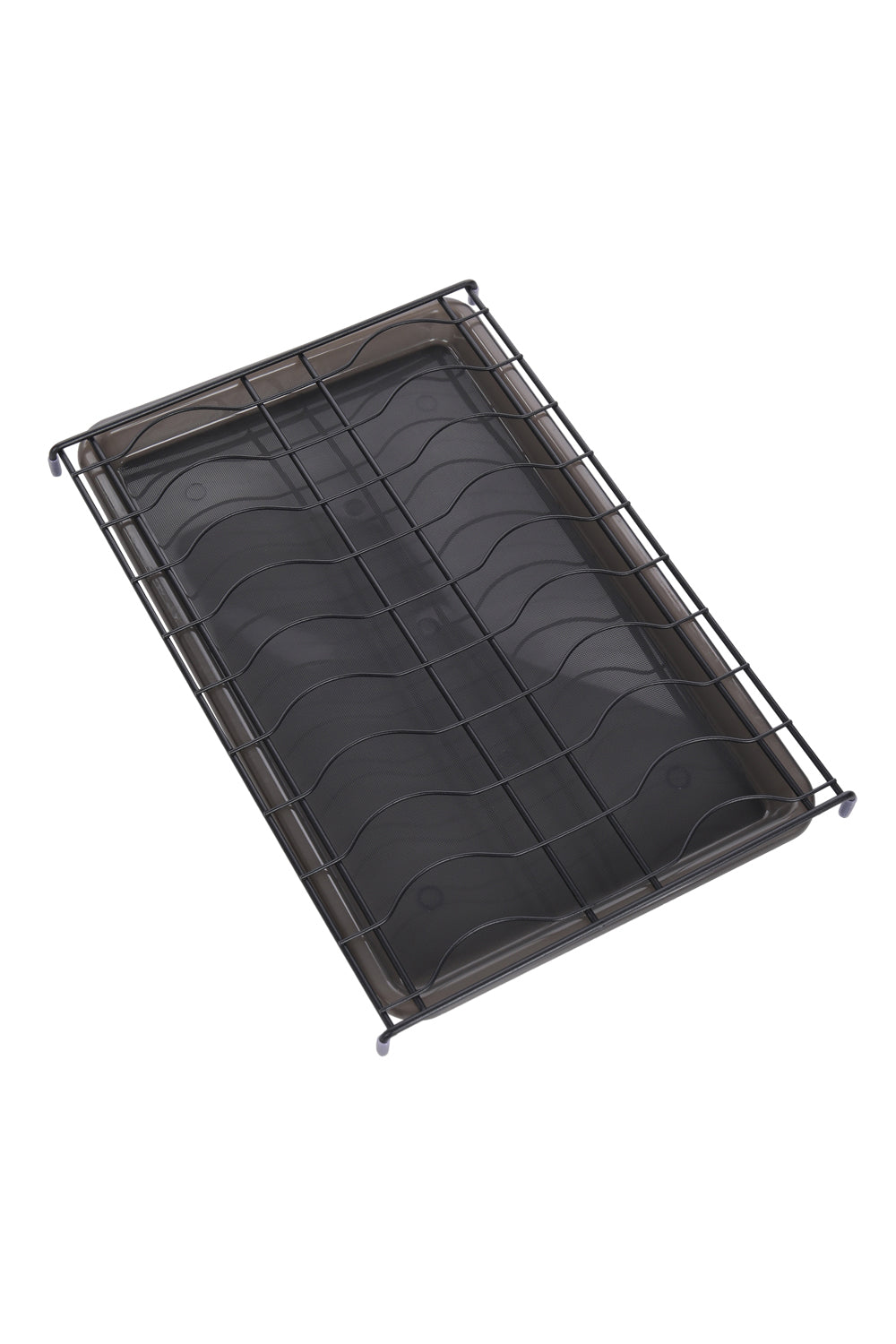 Black Steel Cabinet Pull-Out Bowl Rack