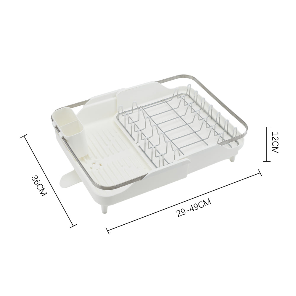 Aluminum Alloy Dish Drying Rack with Utensil Holder