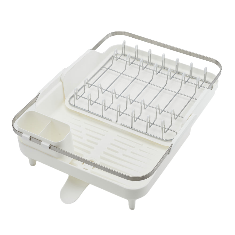 Aluminum Alloy Dish Drying Rack with Utensil Holder