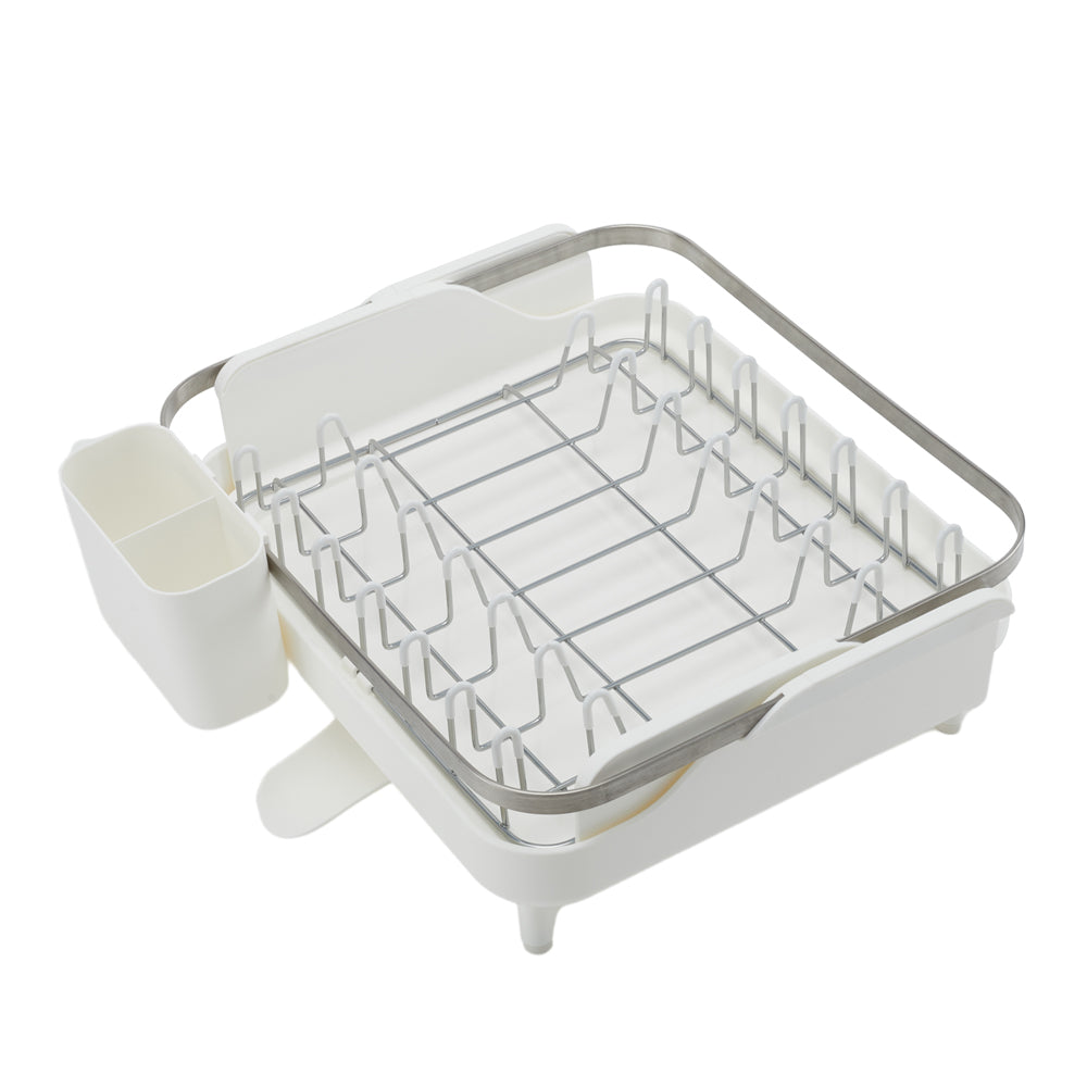 Aluminum Alloy Dish Drying Rack with Utensil Holder