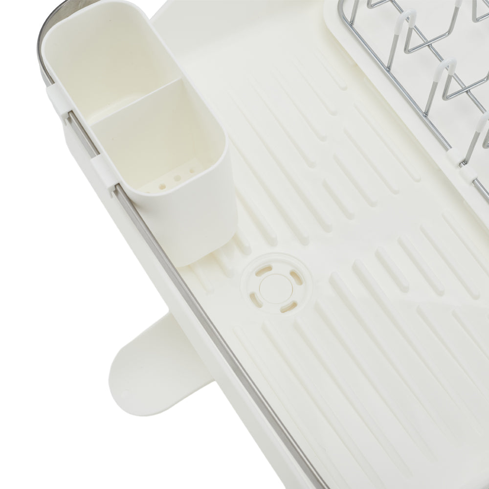 Aluminum Alloy Dish Drying Rack with Utensil Holder