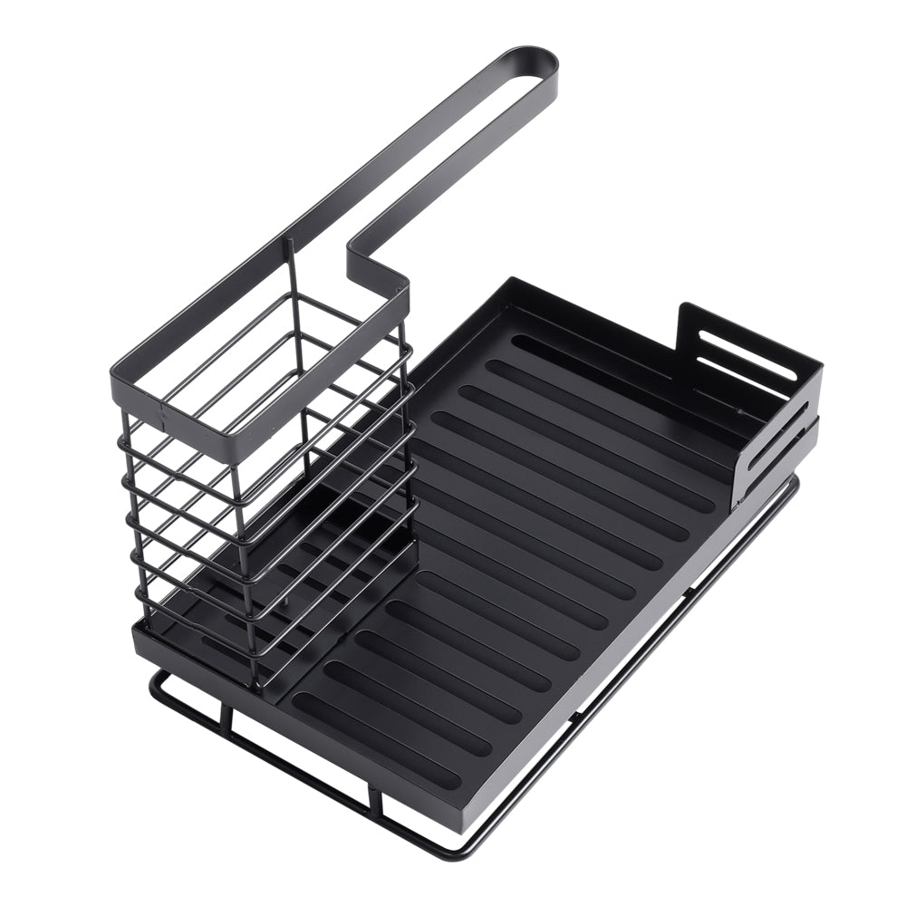 Black Steel Kitchen Sink Caddy Organizer