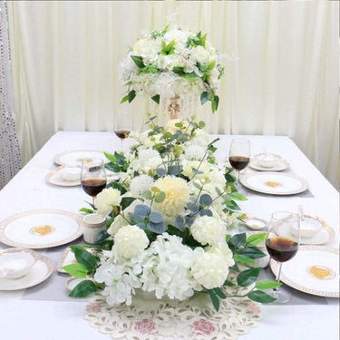 Artificial Floral Row Arrangement – Silk Wedding Tabletop & Backdrop Decoration for Events & Home - Lifeideas
