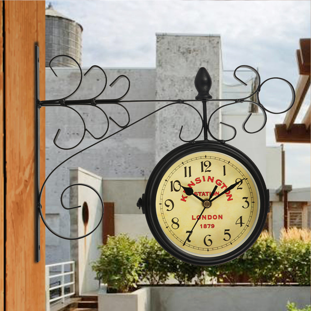 Antique Metal Double Sided Wall Clock