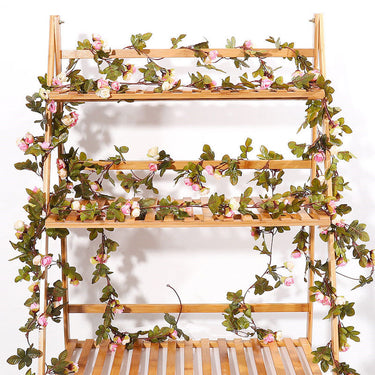 7FT Artificial Rose Garland – Light Pink Hanging Vine with 42 Blooms for Romantic Decor - Lifeideas