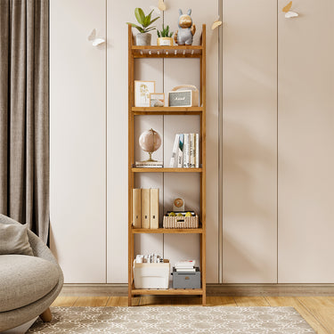 5-Tier Bamboo Wood Book Storage Shelf - Lifeideas