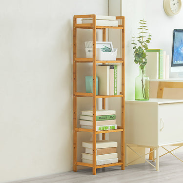 5-Tier Bamboo Wood Book Storage Shelf - Lifeideas