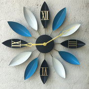 Leaf-Shaped Novelty Large Silent Metal Wall Clock