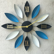 Leaf-Shaped Novelty Large Silent Metal Wall Clock