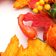Large Autumn Wreath Door Decor with Assorted Maple Leaves Pumpkins and Berries