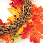 Large Autumn Wreath Door Decor with Assorted Maple Leaves Pumpkins and Berries