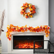 Large Autumn Wreath Door Decor with Assorted Maple Leaves Pumpkins and Berries