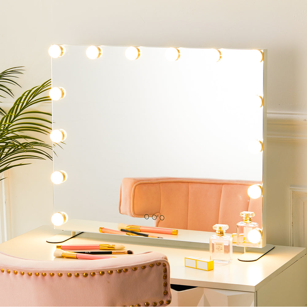 LED Lighted Vanity Mirror with 14 Bulbs for Dressing Room and Bedroom