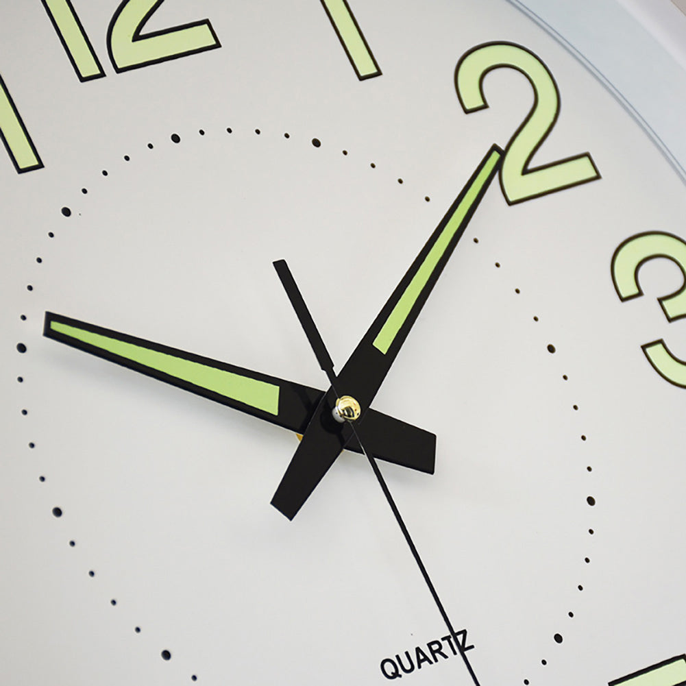 Luminous Quartz Non-Ticking Wall Clock Battery Operated