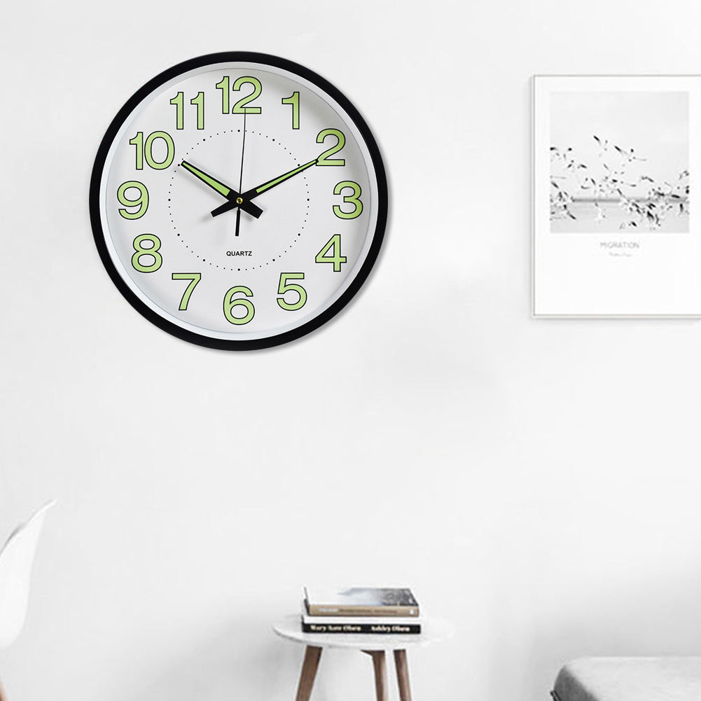 Luminous Quartz Non-Ticking Wall Clock Battery Operated