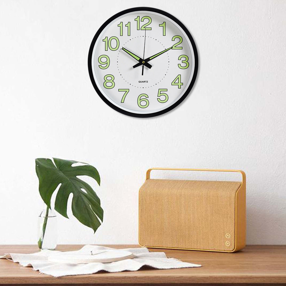 Luminous Quartz Non-Ticking Wall Clock Battery Operated