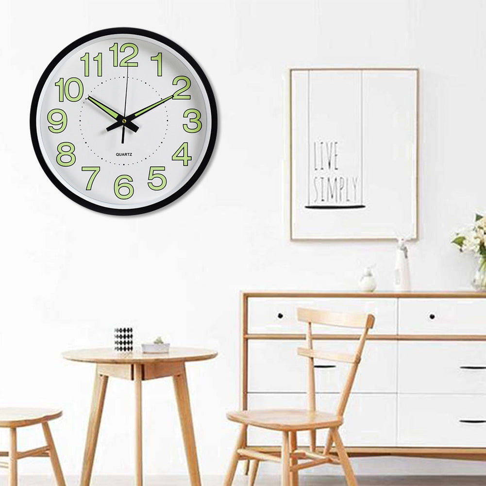 Luminous Quartz Non-Ticking Wall Clock Battery Operated