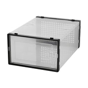 12x Stackable Shoe Storage Box Organiser Black