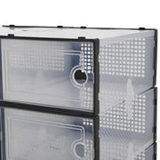12x Stackable Shoe Storage Box Organiser Black