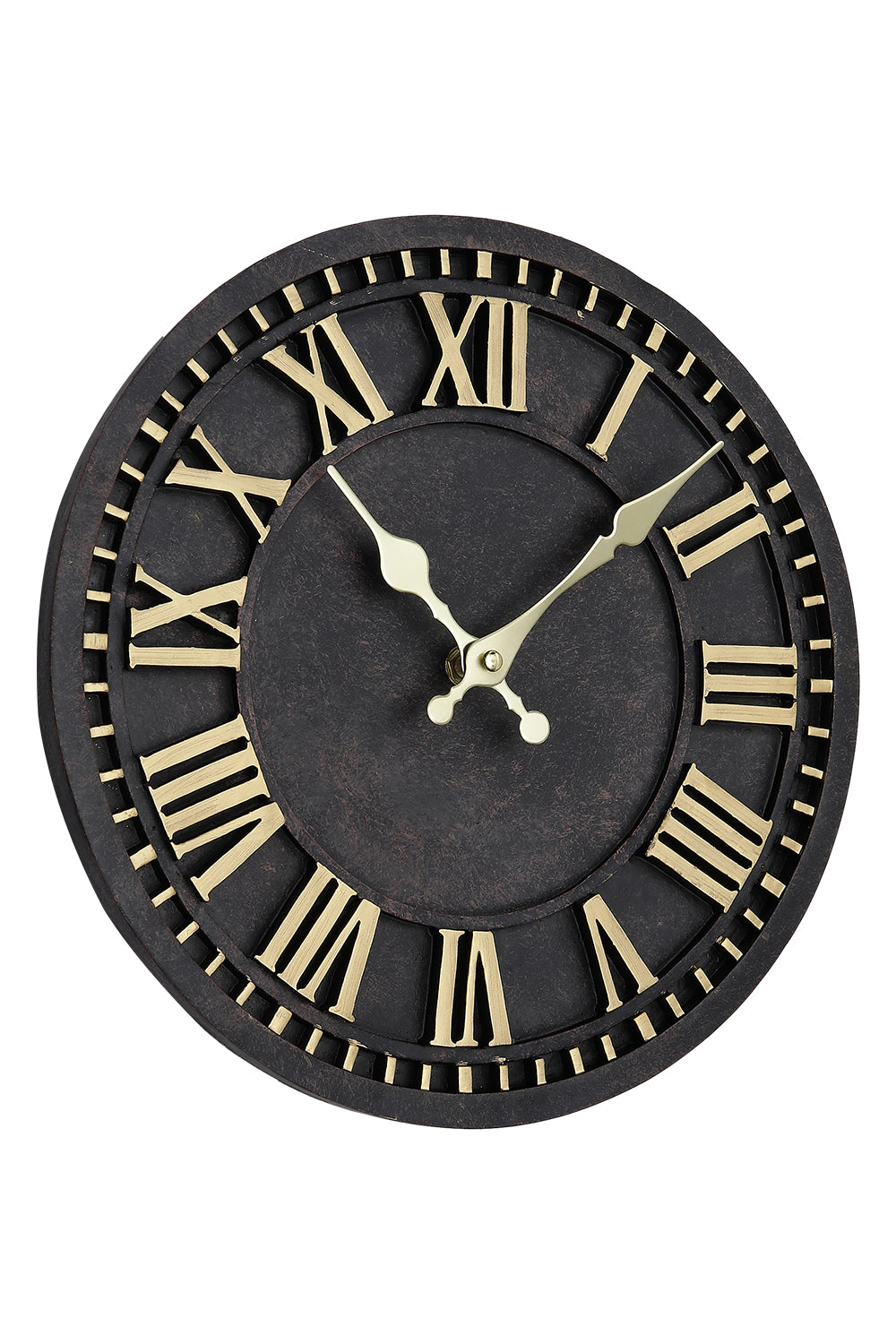 Black and Gold Decorative Roman Numeral Wall Clock