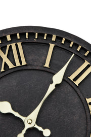 Black and Gold Decorative Roman Numeral Wall Clock