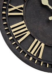 Black and Gold Decorative Roman Numeral Wall Clock