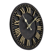 Black and Gold Decorative Roman Numeral Wall Clock