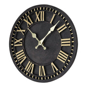 Black and Gold Decorative Roman Numeral Wall Clock